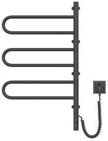 Elektrický otočný sušiak na uteráky FOUETTE 185W/230V 81,8 cm IP44 čierny