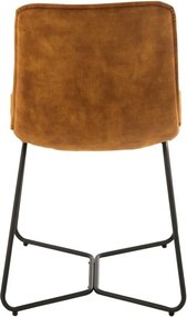 Okrová zamatová jedálenská stolička Chair Isabel Ochre - 64*47*89cm