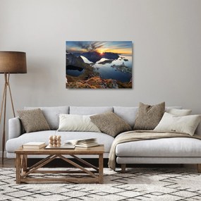 Sklenený obraz - Horská krajina, Nórsko (70x50 cm)