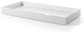 Biela domčeková detská posteľ z borovicového dreva s výsuvným lôžkom a úložným priestorom 90x200 cm DALLAS – Vipack
