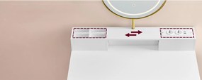 Toaletní stolek s nabíjecí stanicí a LED osvětlením Vasagle Virmo 80 cm bílý/zlatý