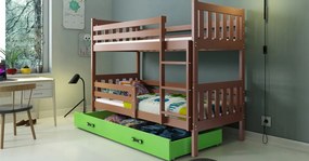 Interbeds Poschodová posteľ Carino so zásuvkou 190x80 hnedo zelená