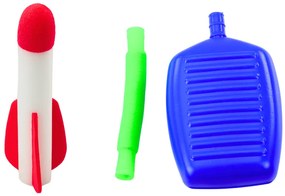 LEAN TOYS Penový raketomet s pumpou - modrý
