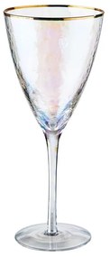 SMERALDA Sada pohárov na víno so zlatým okrajom 400 ml 6 ks