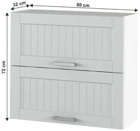 Horná kuchynská skrinka Julia Typ 12 - svetlosivá / biela