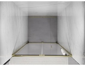 Mexen Exo, skladacie sprchové dvere 75 cm, číre sklo, zlatá, 816-075-000-50-00