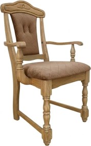 Klasická dubová - čalúnená stolička s podrúčkami FA, 65x53x99 cm Caro03