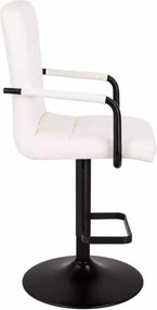 LuxuryForm DESIGN Barová stolička VERONA BLACK na čiernom tanieri - biela