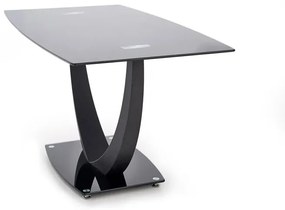 JEDÁLENSKÝ STÔL NAIM SKLO + OCEĽ ČIERNY 140 cm