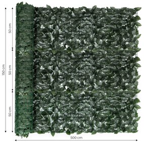 MultiGarden Maskovacia stena, umelý živý plot 500x150 cm, 3 kusy - brečtan zelený