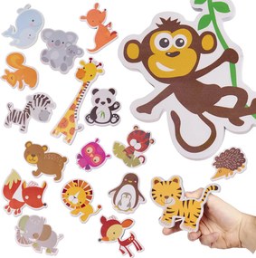 KIK Penové puzzle do kúpeľa zvieratká, 18 ks