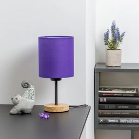 Brilagi - Stolná lampa NUBILA WOOD 1xE27/25W/230V dub/fialová