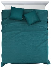 SADA PREHOZ NA POSTEĽ + OBLIEČKA NA VANKÚŠ BONI4 200X220 CM, 2 KS 40X40 CM TMAVOTYRKYSOVÁ