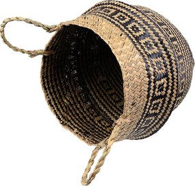 Tutumi Tutumi, prírodný kôš Boho 32x32x28 cm 322177, hnedá-čierna, HOM-06662