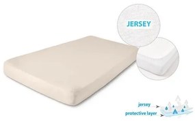 Matex Jersey nepriepustné prestieradlo svetlobéžová, 90 x 200 cm