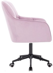 LuxuryForm DESIGN Kreslo AMALFI VELUR na čiernej podstave s kolieskami - levanduľa