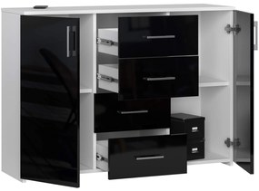 Komoda Kiran (lesk čierny). Akcia -20%. Vlastná spoľahlivá doprava až k Vám domov. 1128711