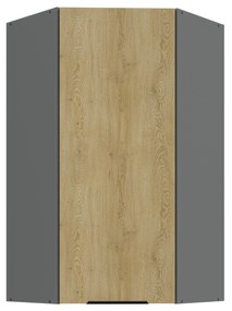 Rohová horná kuchynská skrinka Carminia 60x60 GN-108 1F (45) (dub cremona + antracit). Vlastná spoľahlivá doprava až k Vám domov. 1127937