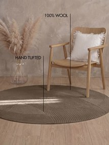 Ted Baker, Kusový koberec Ted Baker Kensington 106401 Braun kruh, 200x200, hnedá, kancelária