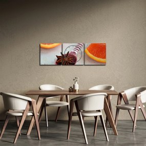 Obraz škorice na lyžici (s hodinami) (90x30 cm)