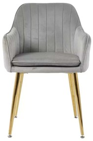 LuxuryForm DESIGN Jedálenská stolička AUSTIN VELUR - SET - svetlo šedá