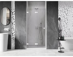 Mexen, Mexen Lunar-F skladacie ľavé sprchové dvere 95 cm, transparentné, biele - 836-095-000-20-00-L