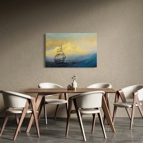 Obraz - Maľba lode na mori (90x60 cm)