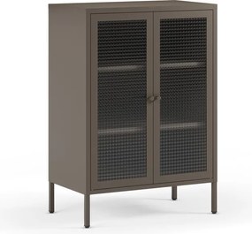 Sivá kovová vitrína 70x100x40 cm Layna – Marckeric