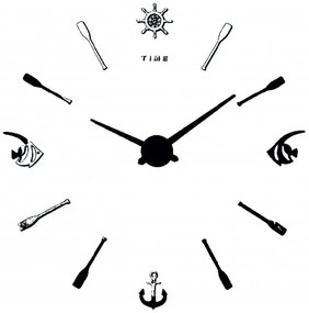 Moderné nástěnné hodiny Ryba Ciferník čierna farba Ručicky I SENTOP 12S028