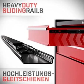 Pojazdná dielenská skriňa, 5 zásuviek, 615 x 330 x 1085 mm