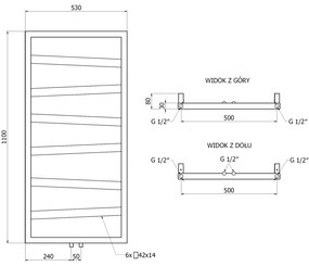 Mexen, Mexen Zoom dekoratívny kúpeľňový radiátor 1100 x 530 mm, 376 W, biely - W130-1100-530-00-20