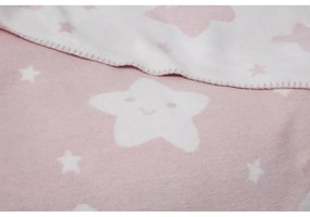 Svetloružová fleecová detská deka 100x120 cm Star – Mijolnir