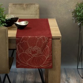 Dekorstudio Elegantný zamatový behúň na stôl BLINK 13 tehlový Rozmer behúňa (šírka x dĺžka): 35x140cm