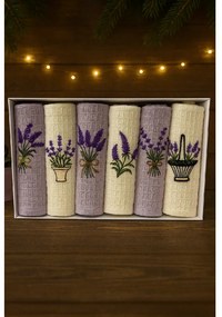 INTERMEDIC SK Vaflové kuchynské utierky s levanduľou – set 6 ks (40×60 cm)