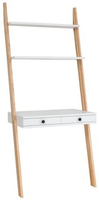 Biely stojan s pracovnou doskou a zásuvkou Ragaba Leno