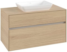 VILLEROY &amp; BOCH Collaro závesná skrinka pod umývadlo na dosku (umývadlo v strede), 2 zásuvky, 1000 x 500 x 548 mm, Nordic Oak, C10900VJ