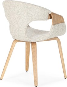 Béžové čalúnené jedálenské kreslá v súprave s podrúčkami 2 ks Elif – MOME