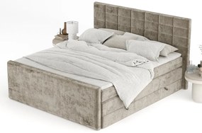 Svetlohnedá boxspring posteľ s úložným priestorom 180x200 cm Ava – Maison de Rêve