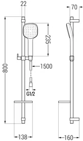 Mexen sprchový set DQ33, čierna, 785334581-70