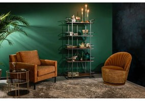 Hnedé zamatové kreslo Dutchbone Madison