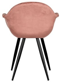 Svetloružové zamatové jedálenské stoličky v súprave 2 ks Forli – LABEL51