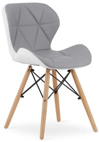 Set dvoch jedálenských stoličiek LAGO ekokoža sivo/biele (2ks)