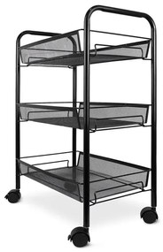 Pojazdný regál HALSEN čierny