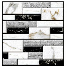 Samolepiace PVC 3D panely TPWP509, cena za kus, rozmer 30 x 30 cm, sivo-čierny obklad, IMPOL TRADE