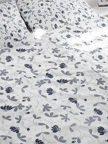 Polášek Bavlnené obliečky KVETINOVÁ HARMÓNIA - Šedá | 140 x 200 cm / 70 x 90 cm