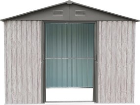 Záhradný domček BestBerg ZDB-7SD / 7,2 m² / 301 x 238 x 214 cm / dekor biele drevo / sivá