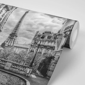 Samolepiaca fototapeta červené retro auto v Paríži - 450x300