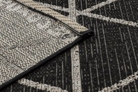 Koberec Šnúrkový SIZAL FLOORLUX 20508 čierno / strieborný Trojuholníky