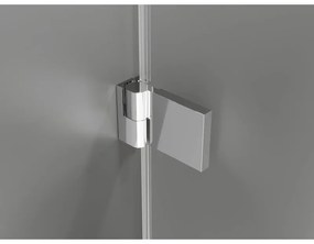 Mexen Lunar-B, pravostranný výklopný sprchový kút 90 x 90 cm, 8mm číre sklo, chrómový profil, 832-090-090-01-00-P