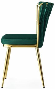 Sada jedálenských stoličiek Kusakli Green andGold, 4 ks, 4 ks